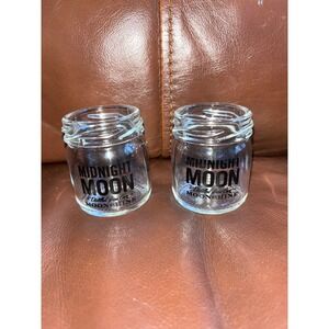 Midnight Moon Glass Jars Set of 2 Shot Glasses Mini Mason Jars